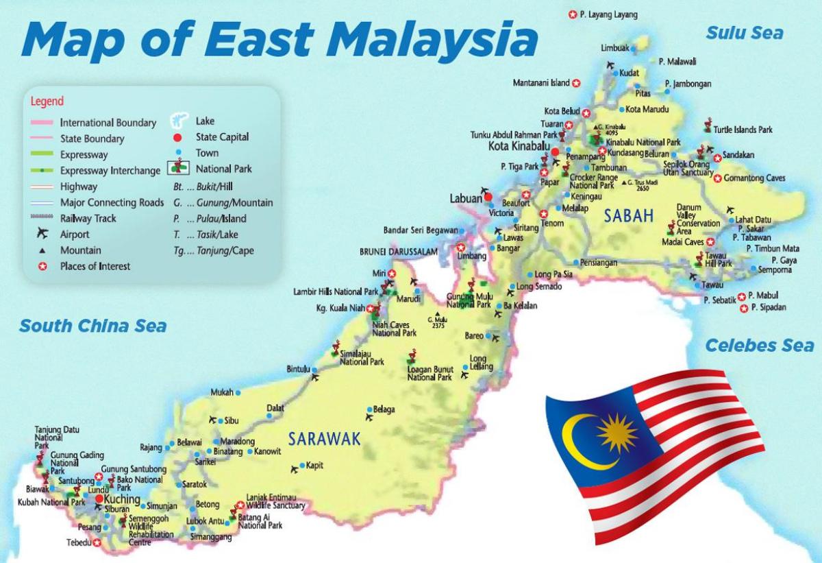地図東マレーシア