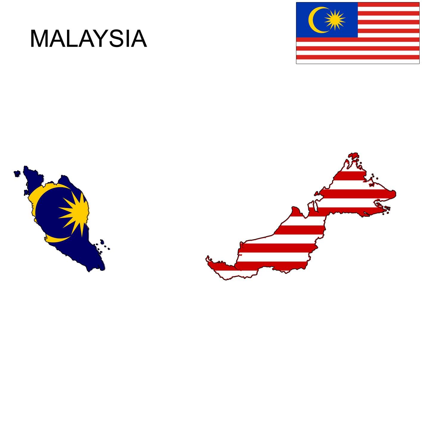 マレーシア国旗を地図 地図マレーシア国旗 東南アジア アジア