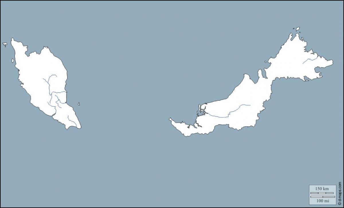 マレーシアの白地図 白地図にマレーシア 東南アジア アジア