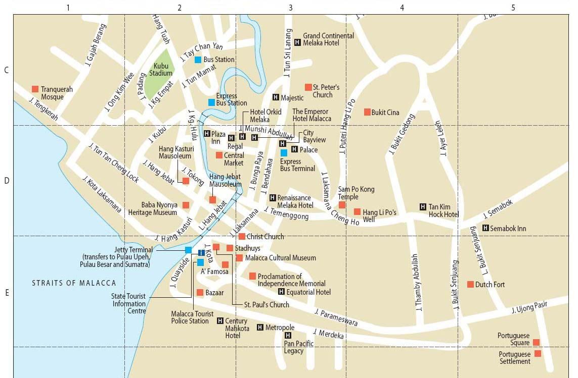 地図マラッカマレーシア