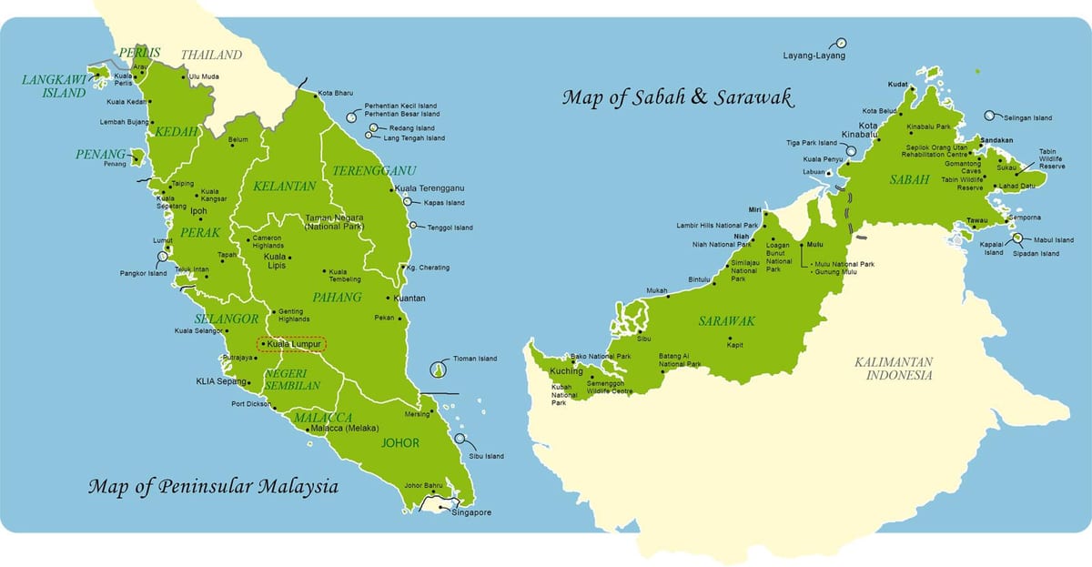 マレーシアの全図