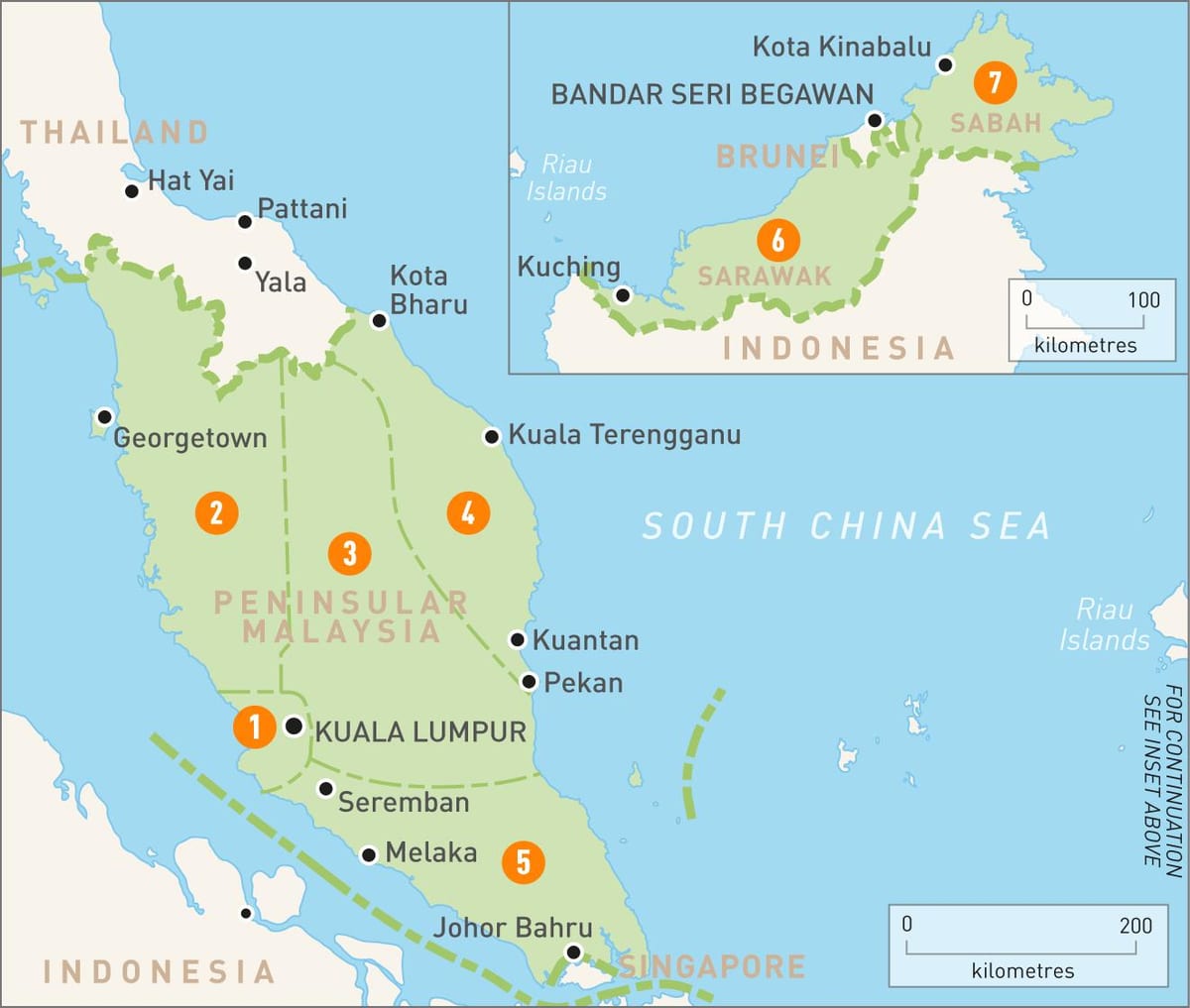 マレーシア地域地図