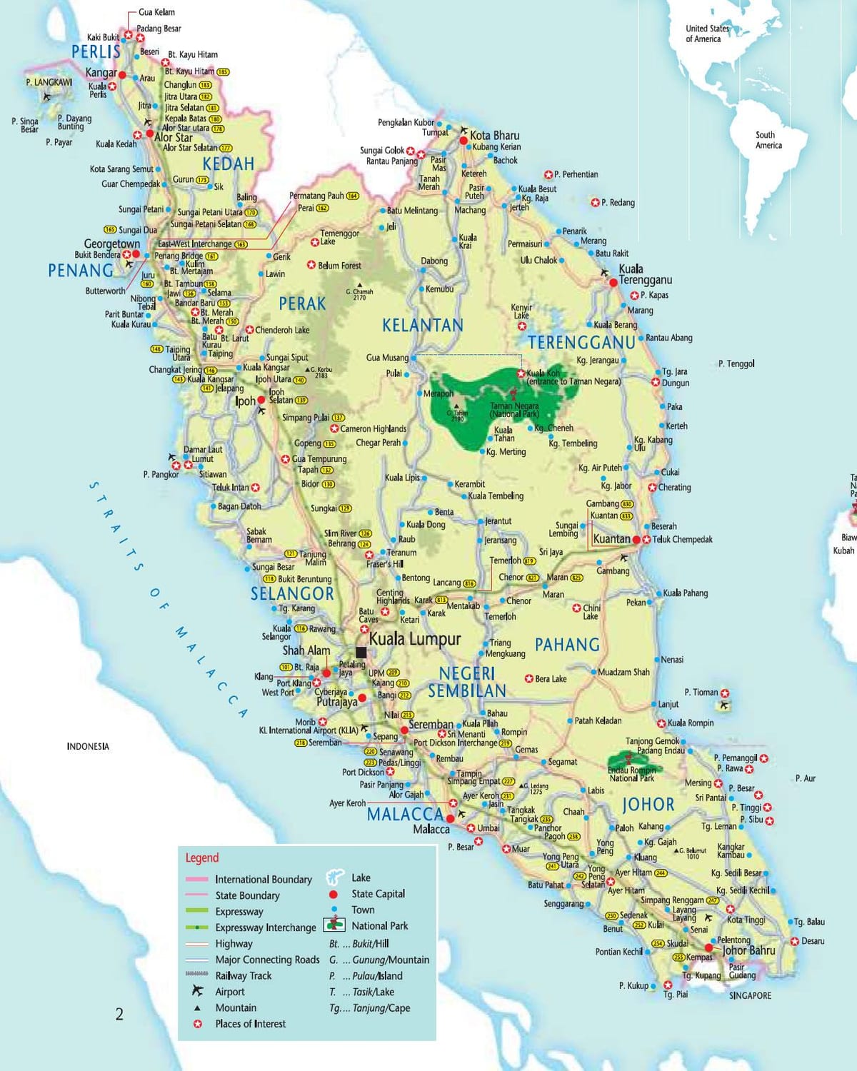 マレーシアの道路地図と道案内