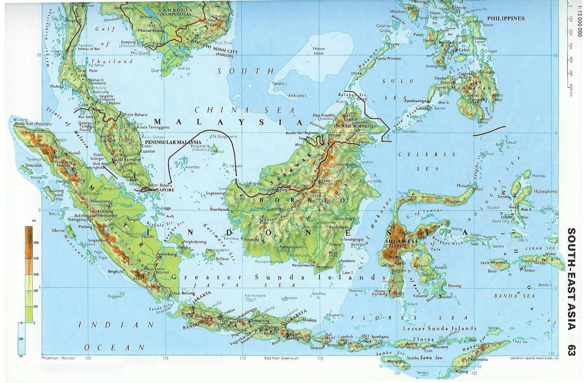 マレーシア等高線図