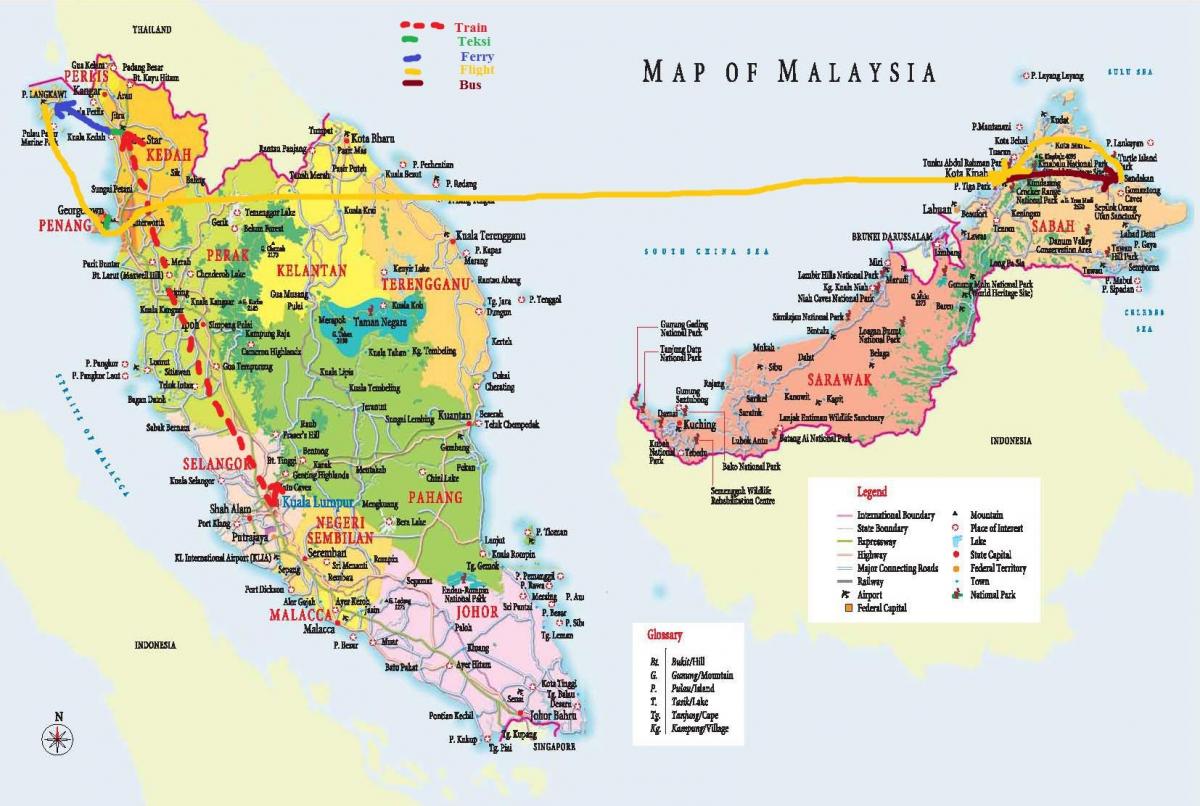 マレーシア地図hd