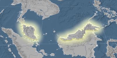 マレーシアの地形図 地図のマレーシア地形 東南アジア アジア マレーシアの地形図 地図のマレーシア地形 東南アジア アジア