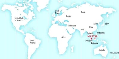 世界地図マレーシア