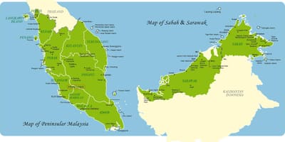 マレーシアの全図
