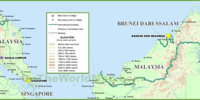 マレーシア地理学地図