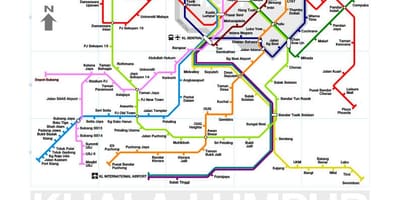 Mrt線の3路線図マレーシア