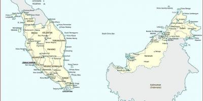 マレーシアの都市地図